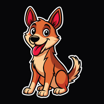 A cartoon dog in playful mood vector isolated on black background