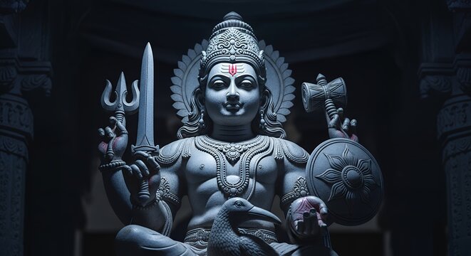 Spiritual Portrait of Lord Shani Dev in Low Light