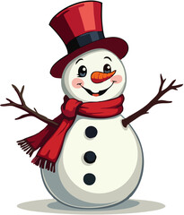 Cute Kawaii Snowman Holdingg ...