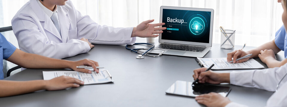 Backup Storage Data Internet Technology Business concept. Database storage cloud technology file data transfer sharing, cyber, big data information, internet banking application download upload brisk