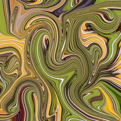 Vibrant green and yellow swirl abstract art with organic movement. Fluid color flow resembling nature-inspired energy, ideal for eco-design and modern artistic compositions.
