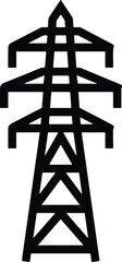 High voltage electricity transmission tower silhouette, power pylon structure, energy infrastructure, industrial utility grid, electrical distribution lines, renewable energy concept