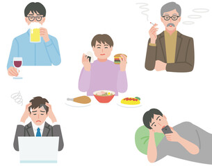 生活習慣病になりうる原因のイメージ