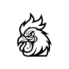 Chicken Head e sport logo vector illustration design templates simple and modern concept