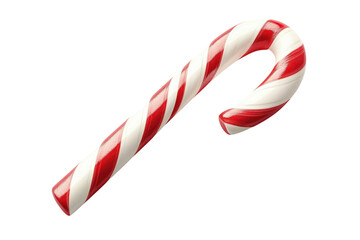 Obraz premium Red and white striped candy cane Christmas sweet illustration isolated on Transparent Background