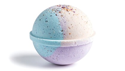 Vibrant bath bomb on white background