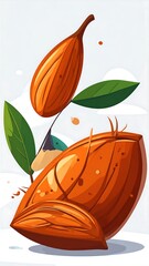 Vibrant illustration of almonds