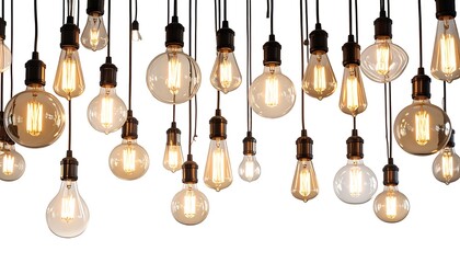 Vintage Edison-style light bulbs hanging