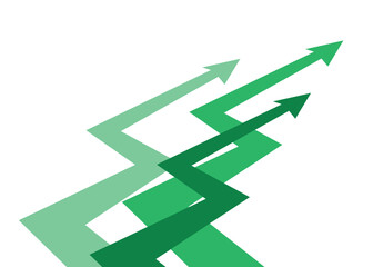 Zigzag Business Arrows Moving Up Forward Representing Dynamic Market, Competition, and Positive Growth