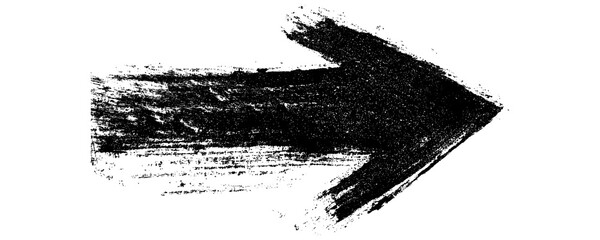 Hand Drawn Arrow Thick Marker With Rough Ink Bleed Isolated on a Transparent or White Background