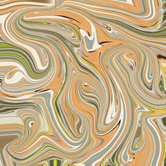 Obraz premium Earthy swirled marble texture in beige, olive, and white tones forming a fluid organic abstract art background. Keywords: abstract, swirl, marble, fluid, texture