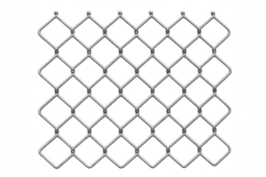 Chain-link fence texture creating a pattern for security and barrier concepts, isolated on transparent background