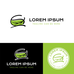 A fresh, nature-inspired emblem featuring a veined leaf cradled in a bowl-like shape.