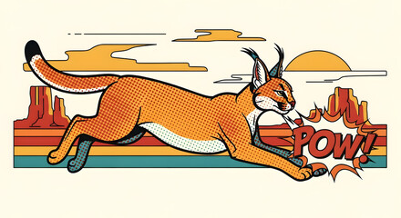 vector illustration of a bobcat