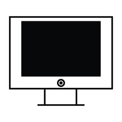 Television icon in thin line and Flat Design. EPS 10
