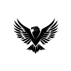 Obraz premium Monochromatic Geometric Bird Emblem Illustration