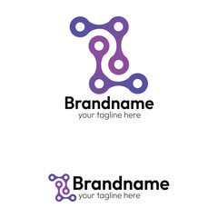 Abstract Chain Link Logo Design with Purple Gradient - Modern Symbol for Blockchain, Tech, Data Network, or Digital Security Brand