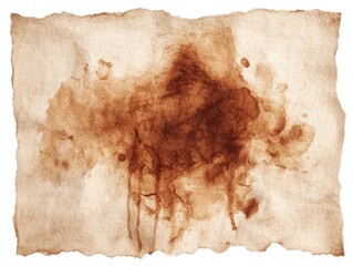Piece of paper with brown paint on it