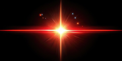 Bright red star with a white dot in the center