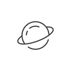 A minimalist line drawing depicts a planet with a ring © Neko funny