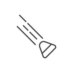 Obraz premium A stylized downwardangled depiction of a falling object composed of lines and a rounded triangle shape