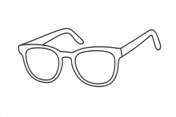 Glasses line art icon vector illustration, minimalist eyewear symbol for vision, fashion, and accessory concept