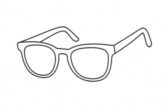 Glasses line art icon vector illustration, minimalist eyewear symbol for vision, fashion, and accessory concept