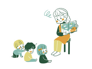 絵本の読み聞かせ中に集中力が散漫になる子どもたち