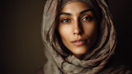 Woman portrait with headscarf