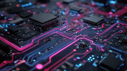 Fototapeta premium Closeup circuit board technology