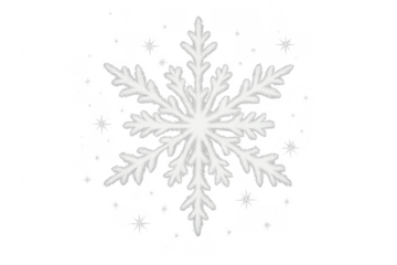 White snowflake christmas ornament on transparent background