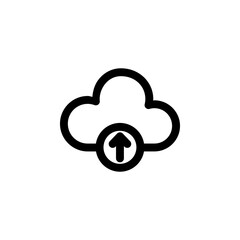 Cloud Upload Line Icon for Data Storage and File Transfer
