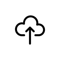 Cloud Upload Line Icon for Data Storage and File Transfer