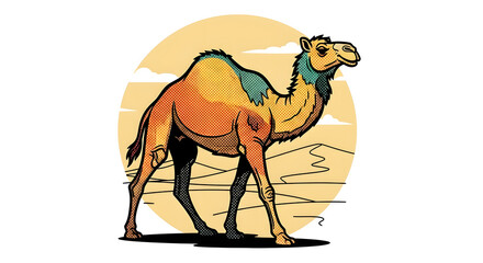 camel on white background