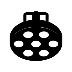 Single Black Christmas Bauble Silhouette with Seven Circles on a White Background