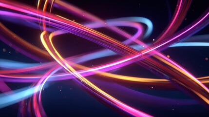 Abstract colorful light lines