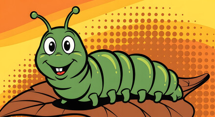 green caterpillar cartoon