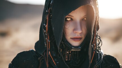 Cyberpunk woman portrait