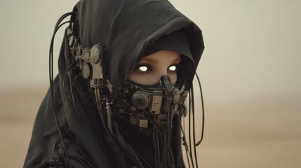 Cyberpunk woman portrait