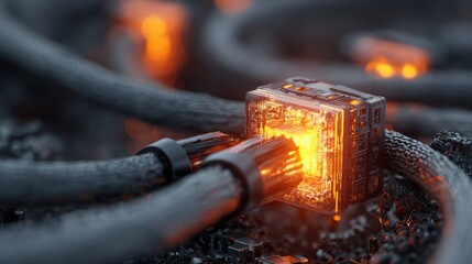 Futuristic technological cube