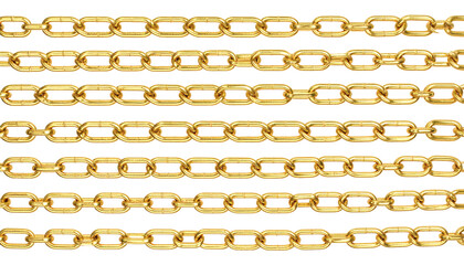 Luxurious heavy duty golden chains form strong secure links, symbolizing connection and power for business