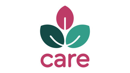 Fototapeta premium Caring leaf logo symbol for healthcare and wellness brands nature inspired design