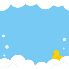 アヒルのおもちゃとお風呂のイメージのフレーム © Mina3