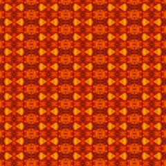 Vibrant orange kaleidoscope pattern with glowing symmetry, abstract energy texture perfect for digital art, textile design, or modern background projects