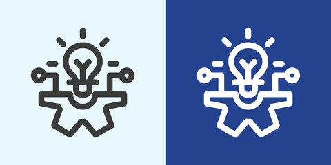 Innovation Icon Set in Black and White Outline Style