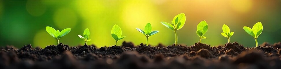 Thriving Seedlings Bursting Forth Vibrant Young Plants Growing in Rich Soil, Bathed in Sunlight, Symbolizing Growth, Hope, and a Promising Future