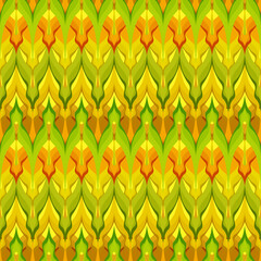 Yellow-green multicolored abstract zigzag pattern