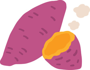 さつまいもの手描きベクターイラスト