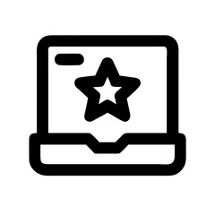 Laptop with a star on the screen