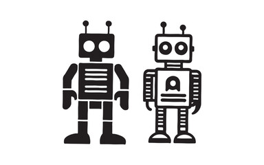 Fototapeta premium silhouette robot toy robot